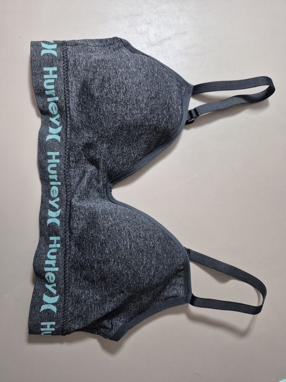 Hurley 36C Gray Heather Wireless T-Shirt Bra Racerback Convertible